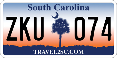 SC license plate ZKU074