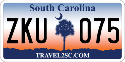 SC license plate ZKU075