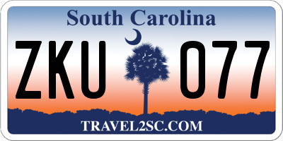 SC license plate ZKU077