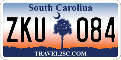 SC license plate ZKU084