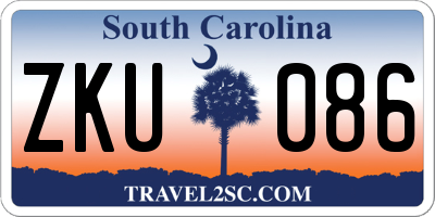 SC license plate ZKU086