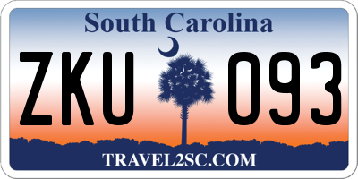 SC license plate ZKU093