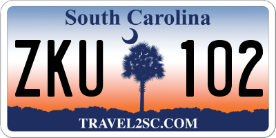 SC license plate ZKU102