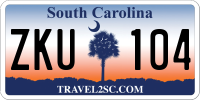 SC license plate ZKU104