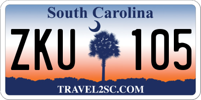 SC license plate ZKU105