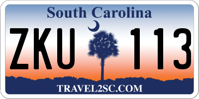 SC license plate ZKU113