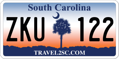 SC license plate ZKU122