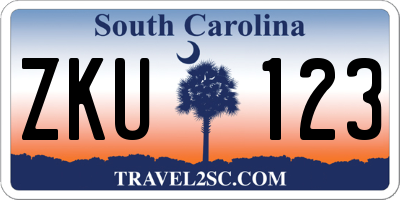 SC license plate ZKU123