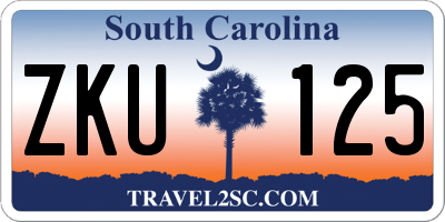 SC license plate ZKU125