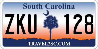 SC license plate ZKU128
