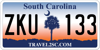 SC license plate ZKU133
