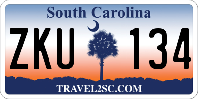 SC license plate ZKU134