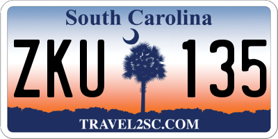 SC license plate ZKU135