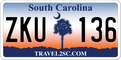 SC license plate ZKU136