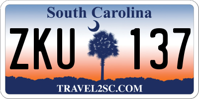 SC license plate ZKU137