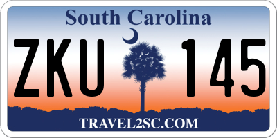 SC license plate ZKU145