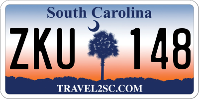 SC license plate ZKU148
