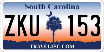 SC license plate ZKU153