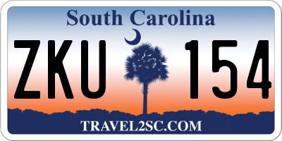 SC license plate ZKU154