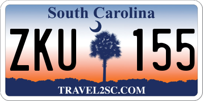 SC license plate ZKU155