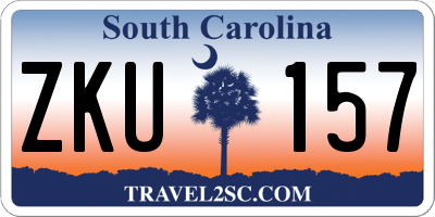 SC license plate ZKU157