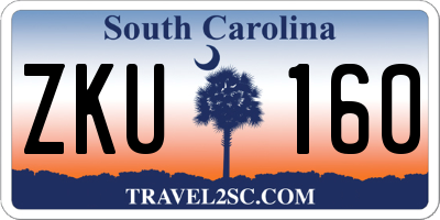 SC license plate ZKU160