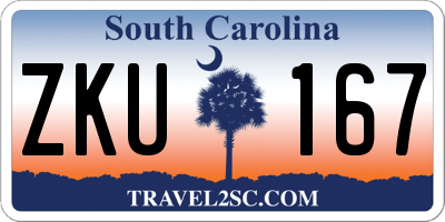 SC license plate ZKU167