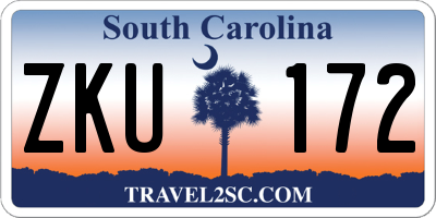 SC license plate ZKU172