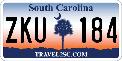 SC license plate ZKU184