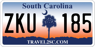 SC license plate ZKU185
