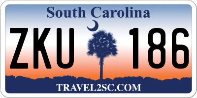 SC license plate ZKU186