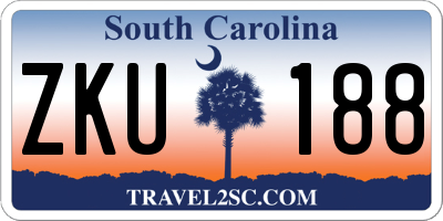 SC license plate ZKU188