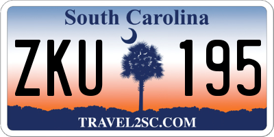 SC license plate ZKU195