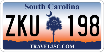 SC license plate ZKU198