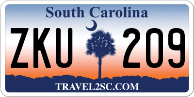 SC license plate ZKU209