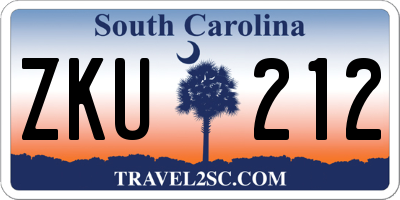 SC license plate ZKU212