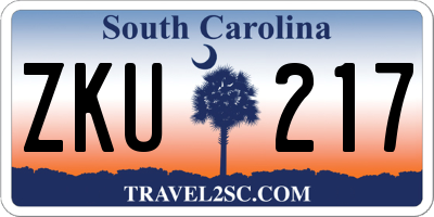 SC license plate ZKU217