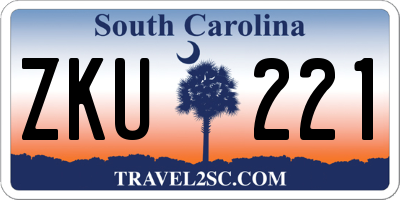 SC license plate ZKU221