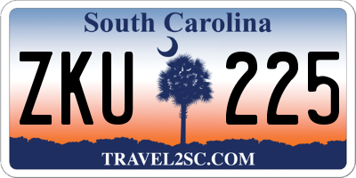 SC license plate ZKU225