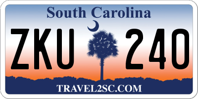 SC license plate ZKU240