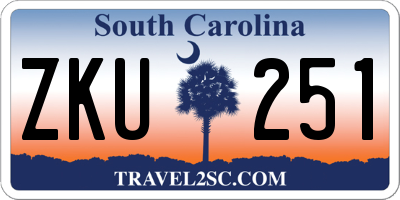 SC license plate ZKU251