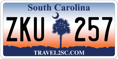 SC license plate ZKU257