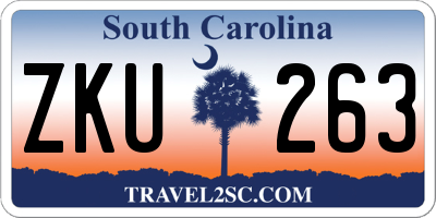 SC license plate ZKU263