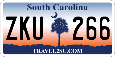 SC license plate ZKU266