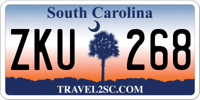 SC license plate ZKU268