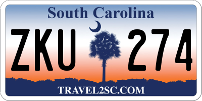 SC license plate ZKU274