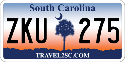 SC license plate ZKU275