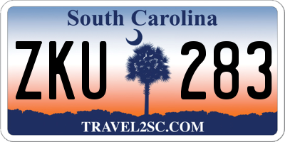 SC license plate ZKU283