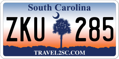 SC license plate ZKU285