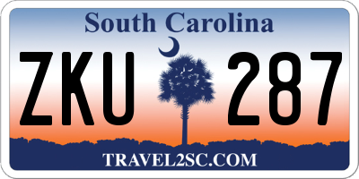 SC license plate ZKU287